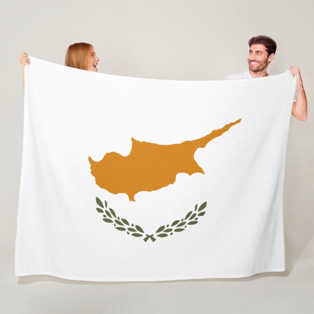 Flagge Zyperns (griechisch-zyprisch) Fleecedecke (Beispiel)