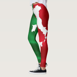 Flaggemuster Karte Italiens Italien rotes grünes Leggings