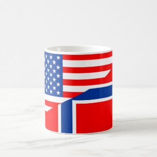 Flaggen-Amerika-Symbol Landes USA Norwegen halbes Kaffeetasse