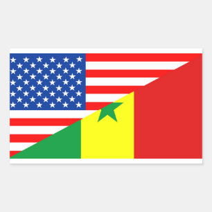 Flaggen-Amerika-Symbol Landes USA Senegal halbes Rechteckiger Aufkleber