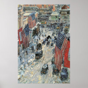 Flaggen auf 57. Straße durch Childe Hassam, Poster