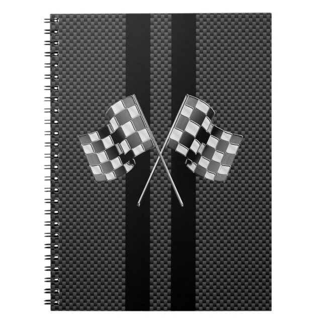 Flaggen auf Streifen-Kohlenstoff-Faser laufend, Notizblock (Vorderseite)