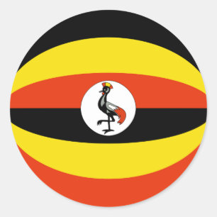 Flaggen-Aufkleber Ugandas Fisheye Runder Aufkleber