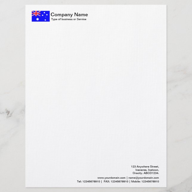 Flaggen - Australien Briefkopf (Vorderseite)