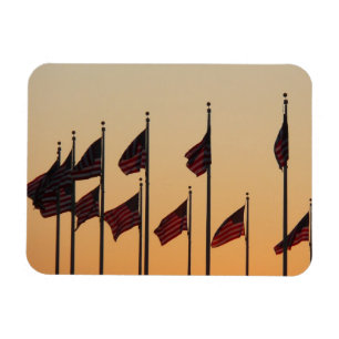 Flaggen bei Sonnenuntergang Amerikanisch Patriotis Magnet