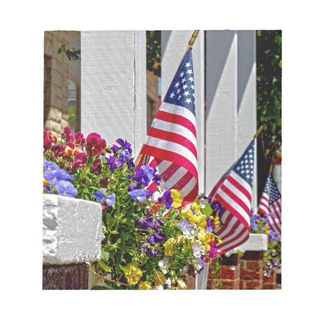 Flaggen + Blume Notizblock (Vorderseite)