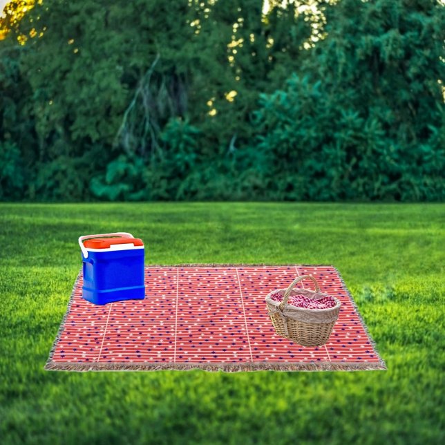 Flaggen Decke (Spread out the Flag Stripes Throw Blanket, as you enjoy your celebratory picnic!)