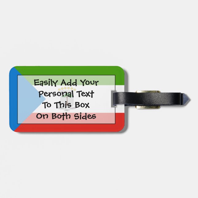 Flaggen der äquatorialen Guinea Einfache ID Persön Gepäckanhänger (Rückseite horizontal)