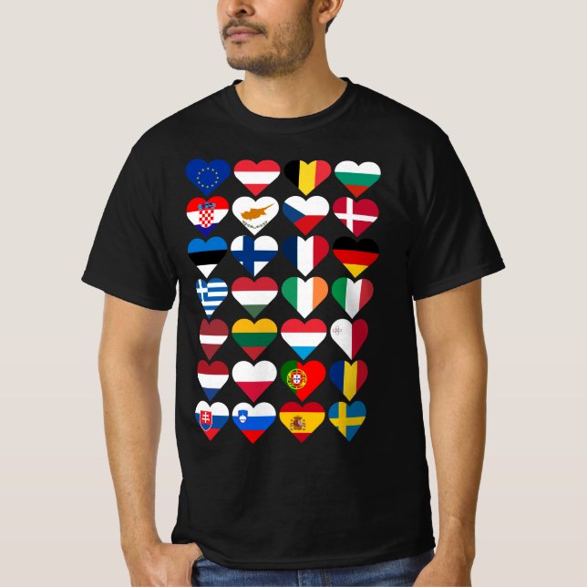 Flaggen der Europäischen Gewerkschaft  T-Shirt (Vorderseite)