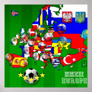 Flaggen der Fußball-Fußball-Europameisterschaft 20 Poster