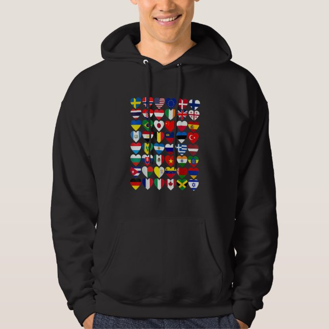 Flaggen der Länder der Welt International  Hoodie (Vorderseite)