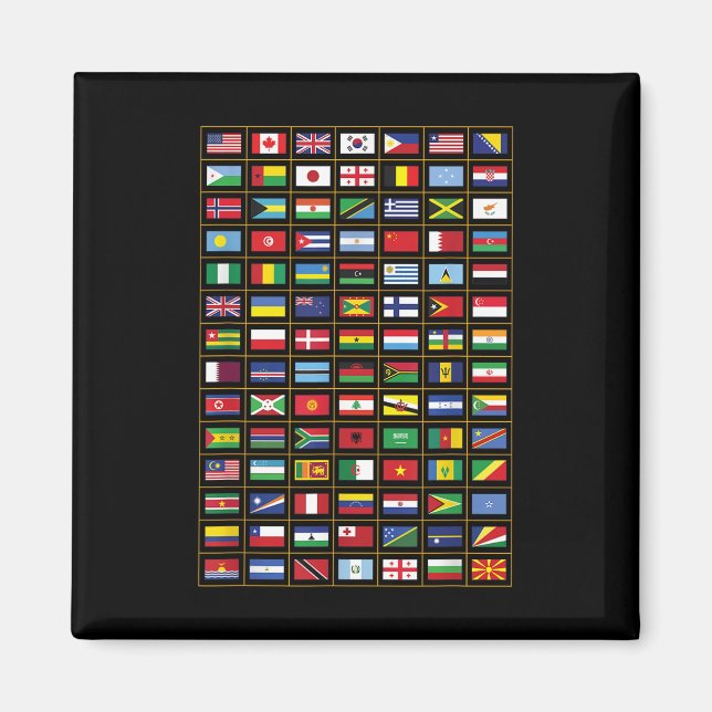 Flaggen der Länder der Welt Magnet (Vorne)