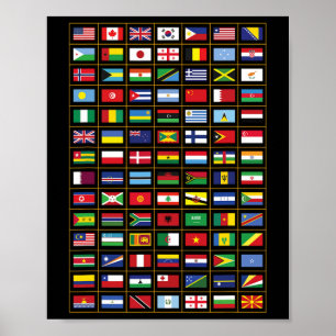 Flaggen der Länder der Welt Poster
