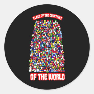 Flaggen der Länder der Welt Runder Aufkleber