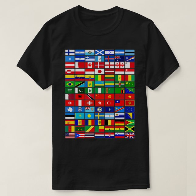 Flaggen der Länder der Welt T-Shirt (Design vorne)