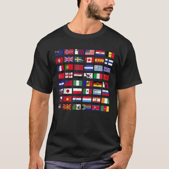 Flaggen der Länder der Welt T-Shirt (Vorderseite)
