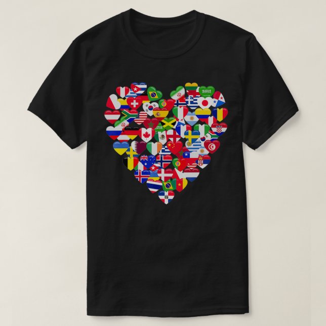 Flaggen der Länder der Welt T-Shirt (Design vorne)