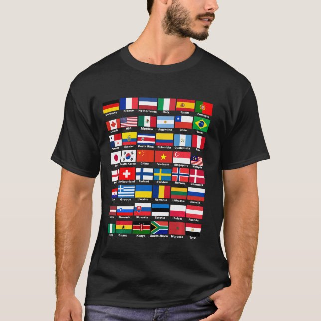 Flaggen der Länder der Welt T-Shirt (Vorderseite)