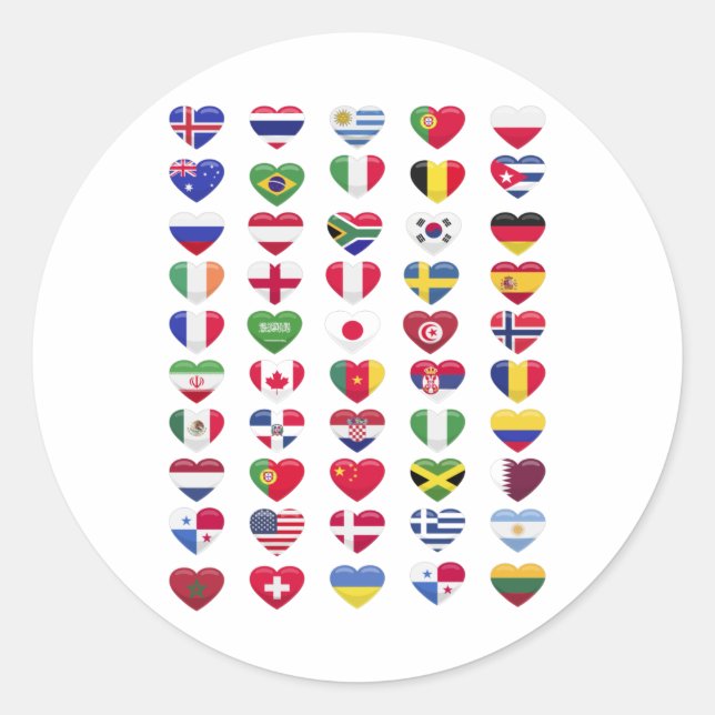 Flaggen der Länder Runder Aufkleber (Vorderseite)