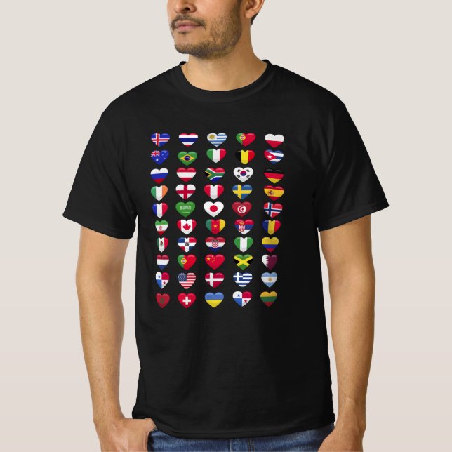 Flaggen der Länder T-Shirt (Vorderseite)