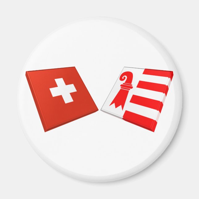 Flaggen der Schweiz und des Jura Magnet (Vorne)