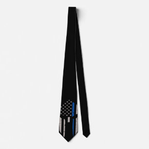 Flaggen der Spartan Helmet Blue Line Krawatte