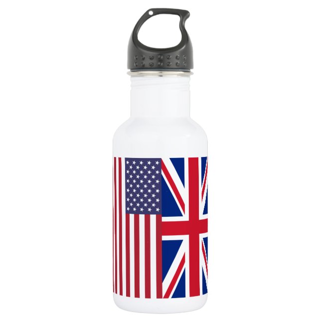 Flaggen der Union und der USA Trinkflasche (Vorderseite)