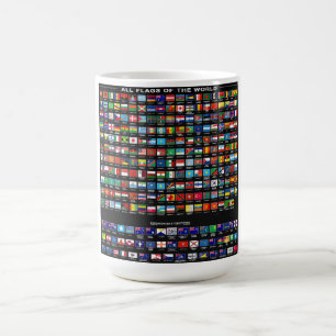 Flaggen der Welt – Sammlung von 195 Nationen Kaffeetasse