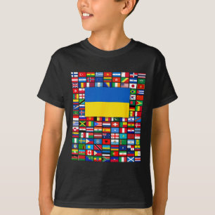 Flaggen der Welt Ukraine Steht mit Selenskyi Erbse T-Shirt