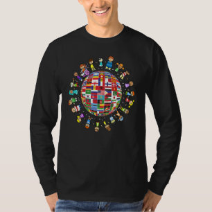Flaggen des Weltkulturerbes Diversity Kinder rund T-Shirt