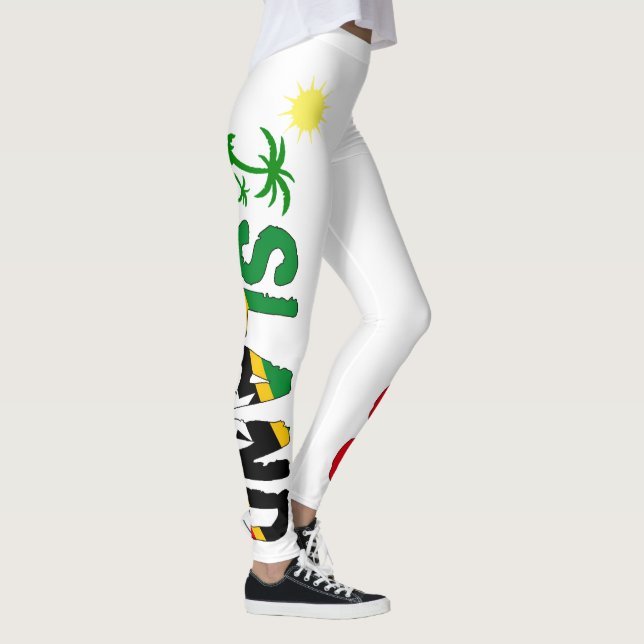 Flaggen-Druck des Insel-Glücks-SKN Leggings (Rechts)