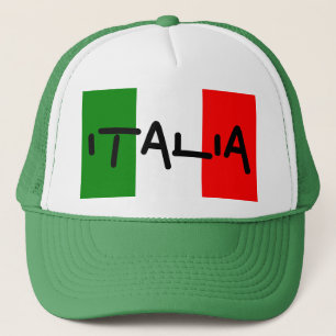 Flaggen-Grün-Weiß Red Hat Italiens italienisches Truckerkappe