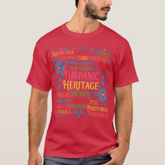 Flaggen hispanischer Länder Spanisch Hispanisches  T-Shirt