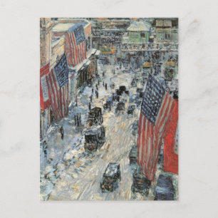 Flaggen in der 57th Street von Frederick Childe Ha Postkarte