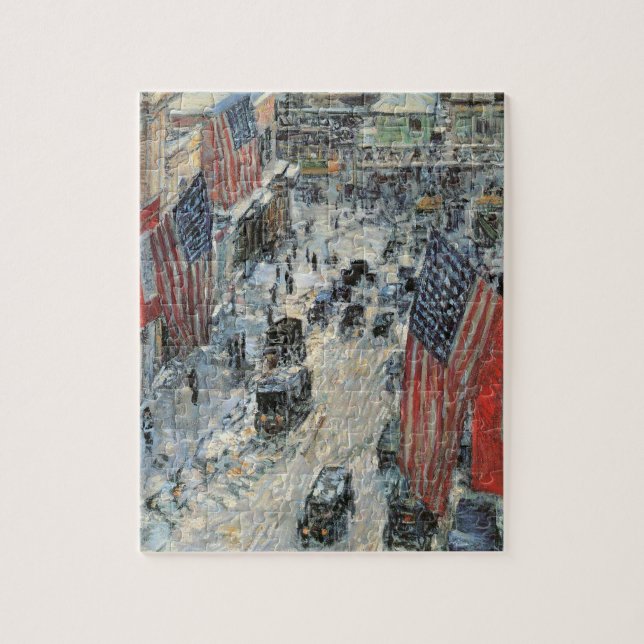 Flaggen in der 57th Street von Frederick Childe Ha Puzzle (Vertikal)