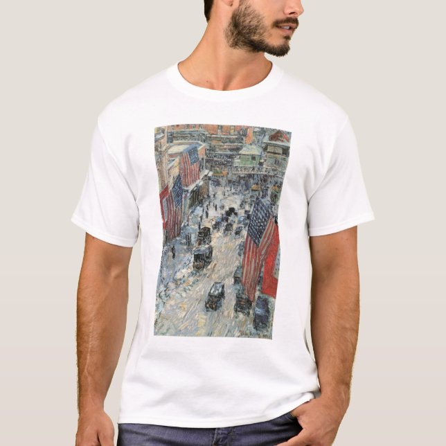 Flaggen in der 57th Street von Frederick Childe Ha T-Shirt (Vorderseite)