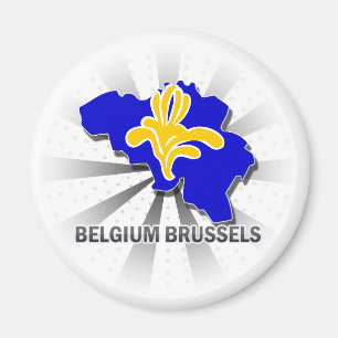 Flaggen-Karte 2,0 Belgiens Brüssel Magnet
