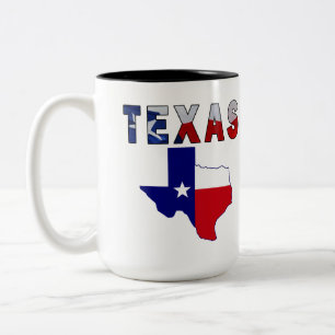 Flaggen-Karte mit Texas Zweifarbige Tasse