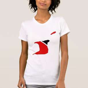 Flaggen-Karte Trinidads Tobago Größengleich T-Shirt