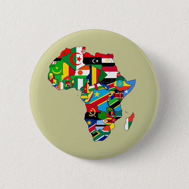 Flaggen-Karte von Afrika-Flaggen - afrikanisches Button (Vorderseite)