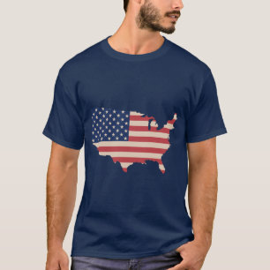 Flaggen-Karten-Retro Farben USA Amerika T-Shirt