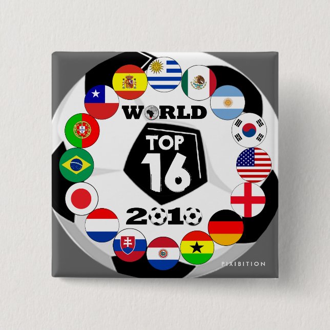 Flaggen-Knopf-Weltmeisterschaft des Fußball-16 Button (Vorderseite)