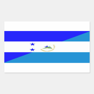 Flaggen-Landsymbol Hondurass Nicaragua halbes Rechteckiger Aufkleber