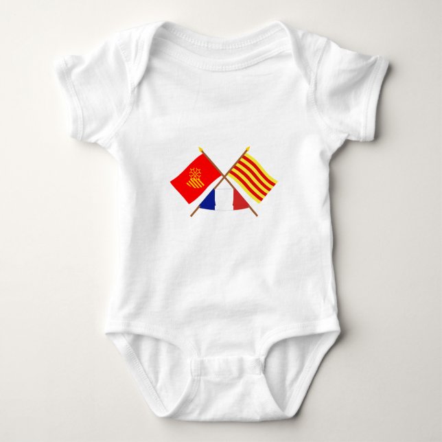 Flaggen Languedoc-Roussillon u. Baby Strampler (Vorderseite)
