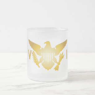 Flaggen-mattierte Tasse Gold-US Virgin Islands