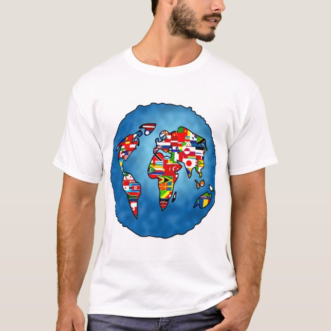 Flaggen-Planet T-Shirt (Vorderseite)