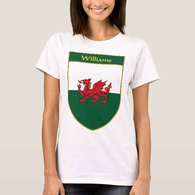 Flaggen-Schild Williams Waliser T-Shirt (Vorderseite)