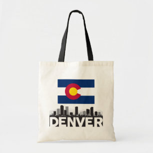 Flaggen-Skyline Denvers Colorado Tragetasche