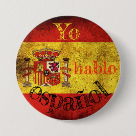 Flaggen Spanien "Yo hablo español" Button