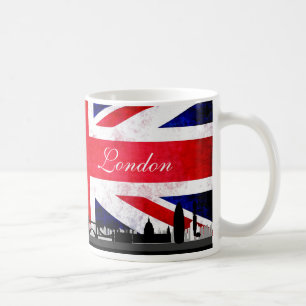 Flaggen-Stadt-Skyline Londons BRITISCHE Kaffeetasse
